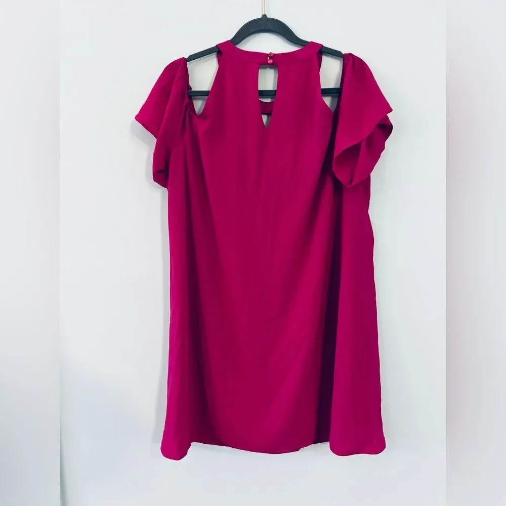 Lily Rose Fuchsia Cold Shoulder Dress